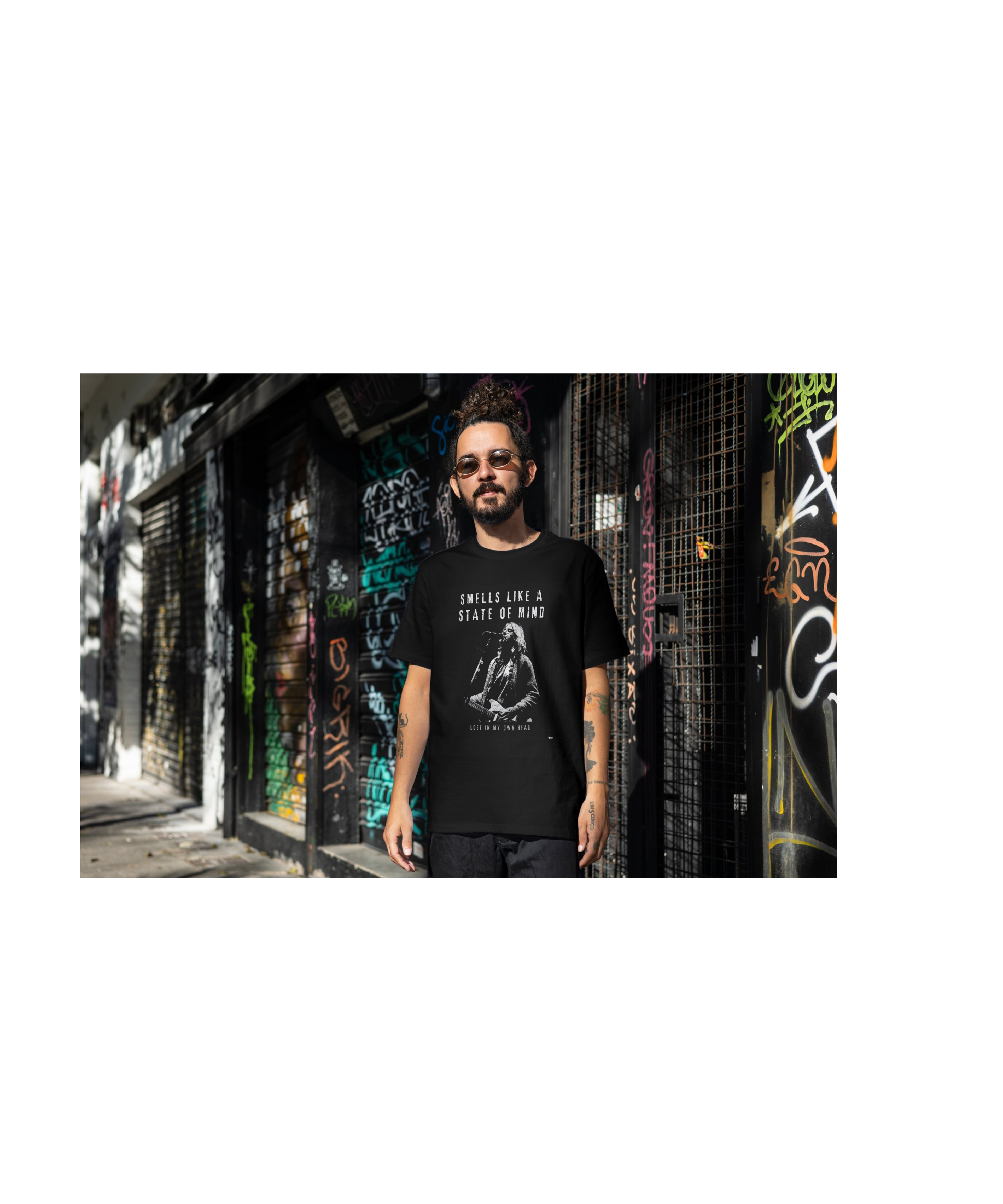 Smells Like a State of Mind – Grunge Graphic Oversized T-Shirt